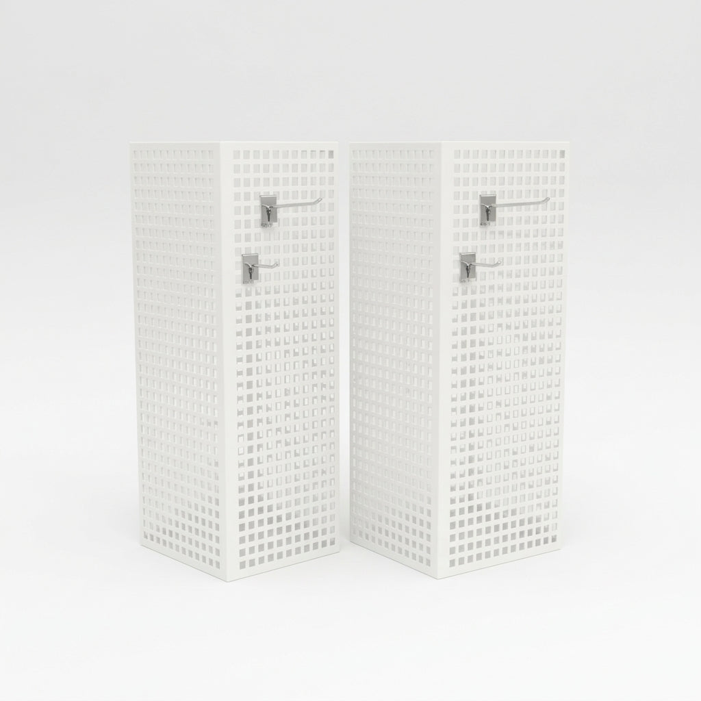 White angled metal display – set of 2 pcs. Price per pc.
