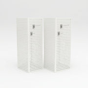 White angled metal display – set of 2 pcs. Price per pc.