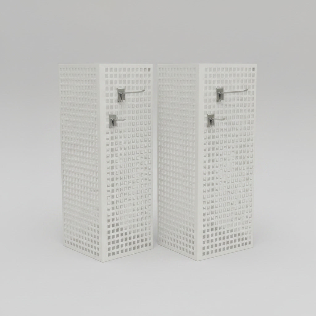 White angled metal display – set of 2 pcs. Price per pc.