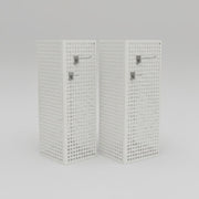 White angled metal display – set of 2 pcs. Price per pc.