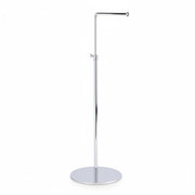 SuperSellerS adjustable chrome L-display stand with a 15 cm arm and round base for retail accessory displays.