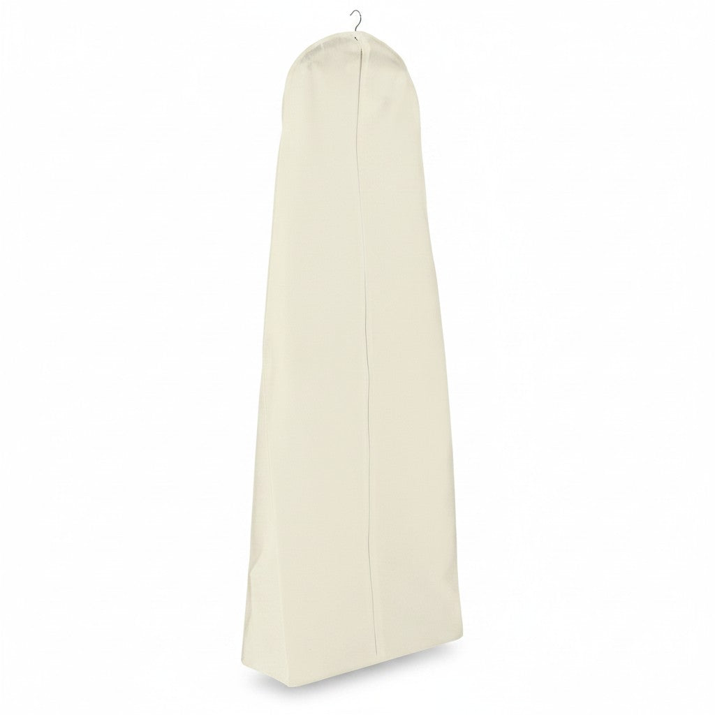 SuperSellerS breathable cream non-woven garment bag for dresses with a clear business card pocket