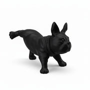 SuperSellerS matte black French bulldog mannequin for retail display, crafted from durable plastic.