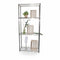 SuperSellerS TUBO tall chrome wire shelving unit with four tiers, styled with wooden crates and plants