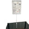 SuperSellerS white A4 sign holder with spring clip mounted on a black wire basket for retail product display.