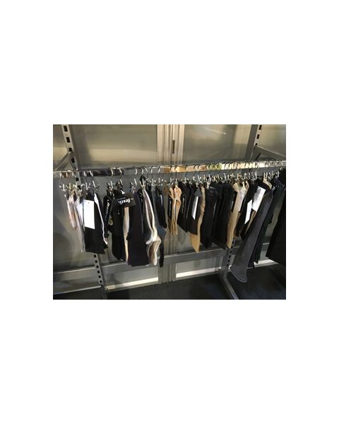 DOUBLE 12CM CHROME SCARF ACCESSORY SKIRT DISPLAY METAL HANGERS WITH HANGING HOOK 