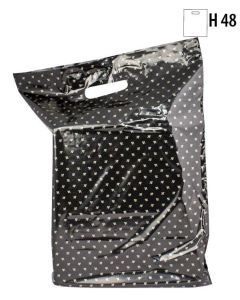 Plastic carrier bags - black  w/ gold leaves
