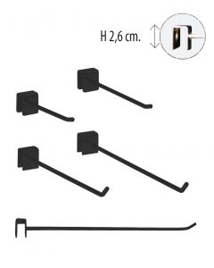 Hooks f/ 12 mm rail - Black