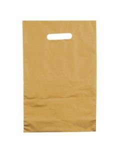 Guldfarvet plastikpose 35x5x45 cm
