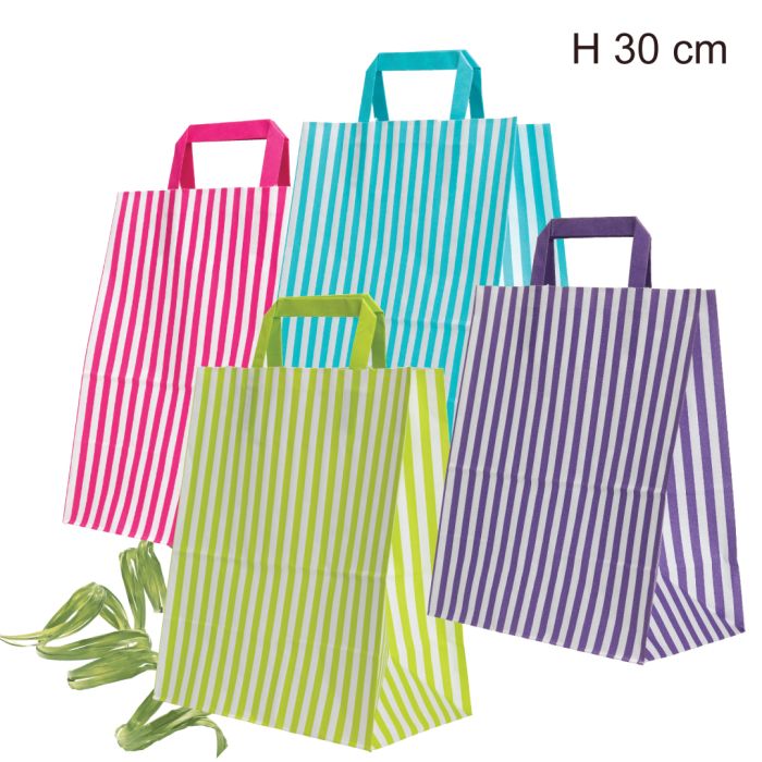 Paper carrier bags - Stripes - H 30 cm. 