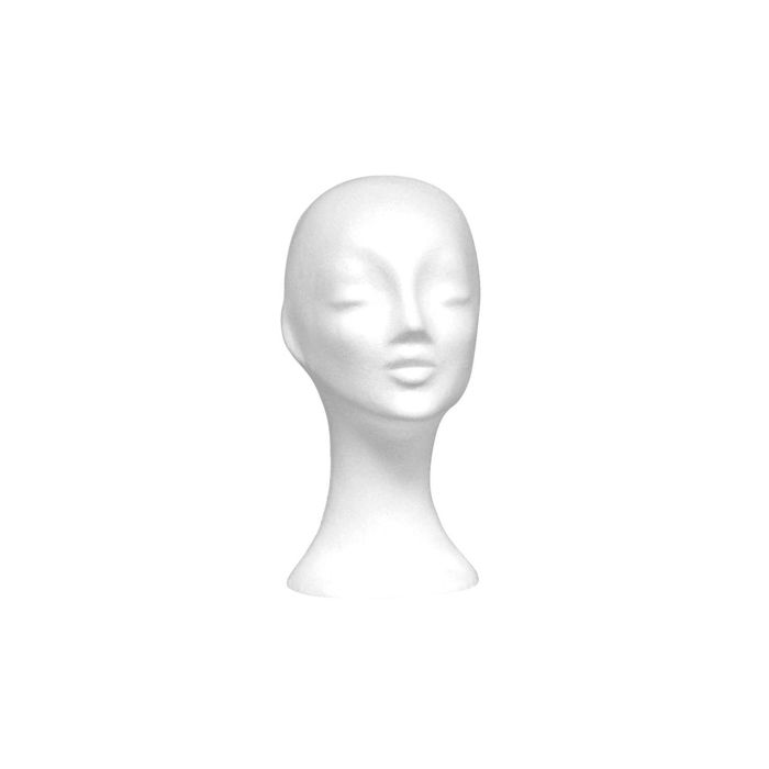 White Female Polystyrene Mannequin Head